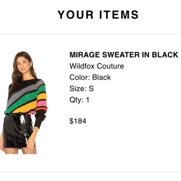 Wildfox Mirage Black Rainbow Striped Alpaca Wool Oversized Pullover Sweater - S - Picture 8 of 12